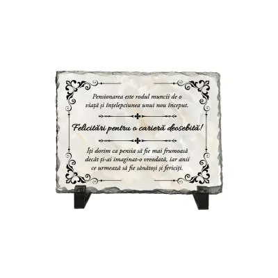 Felicitari pentru o cariera deosebita, piatra ardezie personalizata, cu mesaj model pa001